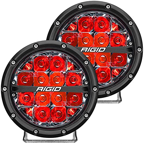RIGID Industries 36203 - Luz LED Todoterreno de la Serie 360 de 6 Pulgadas para luz de Fondo roja de Alta Velocidad de 50 mph Plus