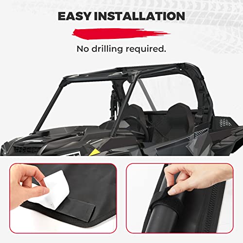 KEMIMOTO Parabrisas trasero suave compatible con Polaris RZR XP 1000, UTV parabrisas trasero transparente, duradero y portátil, compatible con Polaris RZR XP/XP 4 1000, 2016+ Polaris RZR XP/XP 4 Turbo 2014+
