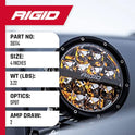 Rigid Industries - 36114 - Haz LED Todoterreno de 4 Pulgadas con luz de Fondo ámbar (36114)