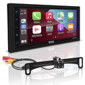 BOSS Audio Systems Elite BV850ACP Reproductor multimedia para coche con Apple CarPlay-Android Auto – Doble Din, pantalla táctil capacitiva LCD de 6,75 pulgadas, Bluetooth, USB, AM/FM, no CD/DVD, cámara trasera incluida
