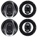 4) NEW BOSS NX654 6.5" 800W 4-Way Car Audio Coaxial Speakers Stereo Black 4 Ohm