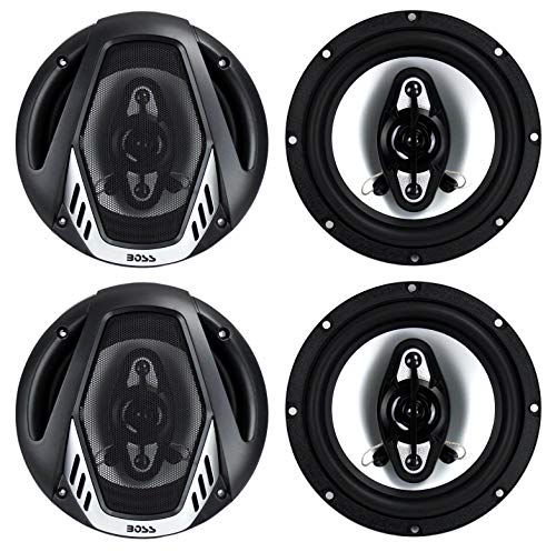 4) NEW BOSS NX654 6.5" 800W 4-Way Car Audio Coaxial Speakers Stereo Black 4 Ohm