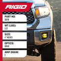 Rigid Industries 36118 Serie 360 Luz LED Todoterreno de 4 Pulgadas para Velocidad Moderada de 20 a 50 mph más par de retroiluminación ámbar