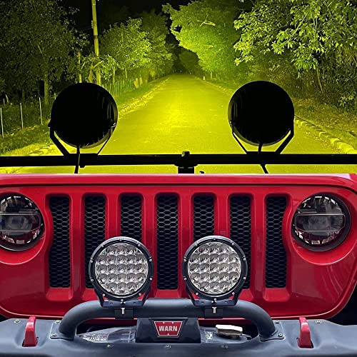 BIGLIONX - Luces LED redondas todoterreno de 7 pulgadas, 2 unidades de 210 W 32000 lm, luces LED todoterreno súper brillantes, luces de conducción ámbar con arnés de cableado IP68 para camiones, camionetas, camionetas, ATV, UTV, SUV