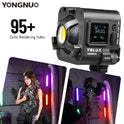 Yongnuo YNLUX100 - Luz de video LED con soporte Bowen y reflector, iluminación LED continua 3200-5600 K bicolor, CRI95+, 12188Lux@1M, control remoto inalámbrico 2.4G para bodas, videos de YouTube