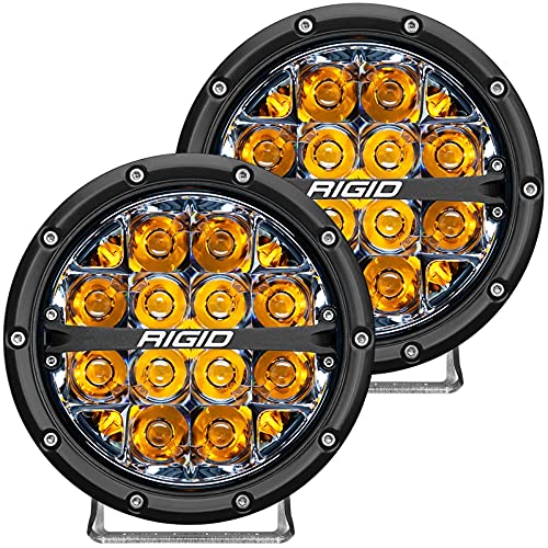 Rigid Industries 36201 Serie 360 Luz LED Todoterreno de 6 Pulgadas para luz de Fondo ámbar de Alta Velocidad de 50 mph más par