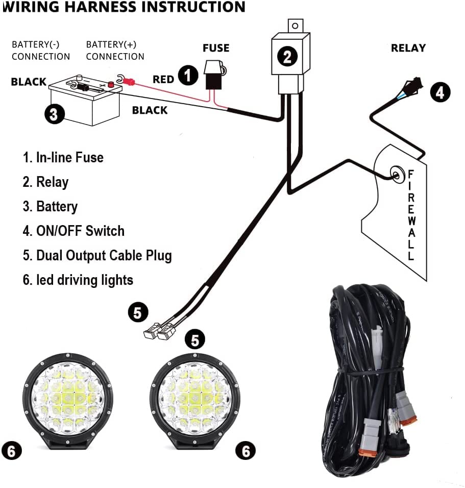 BIGLIONX - Luces LED redondas todoterreno de 7 pulgadas, 2 unidades de 210 W 32000 lm, luces LED todoterreno súper brillantes, luces de conducción ámbar con arnés de cableado IP68 para camiones, camionetas, camionetas, ATV, UTV, SUV