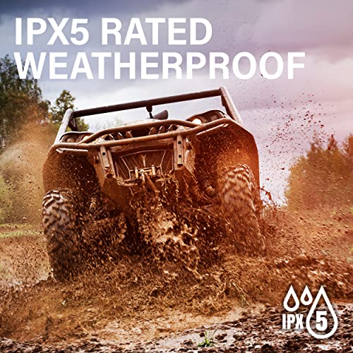 BOSS Audio Systems BRT37SLR ATV UTV - Sistema de altavoces de barra de sonido - 37 pulgadas de ancho, clasificación IPX5, resistente a la intemperie, audio Bluetooth, amplificado, altavoces de 3 pulgadas, tweeters de 1 pulgada, puerto USB, iluminación mul