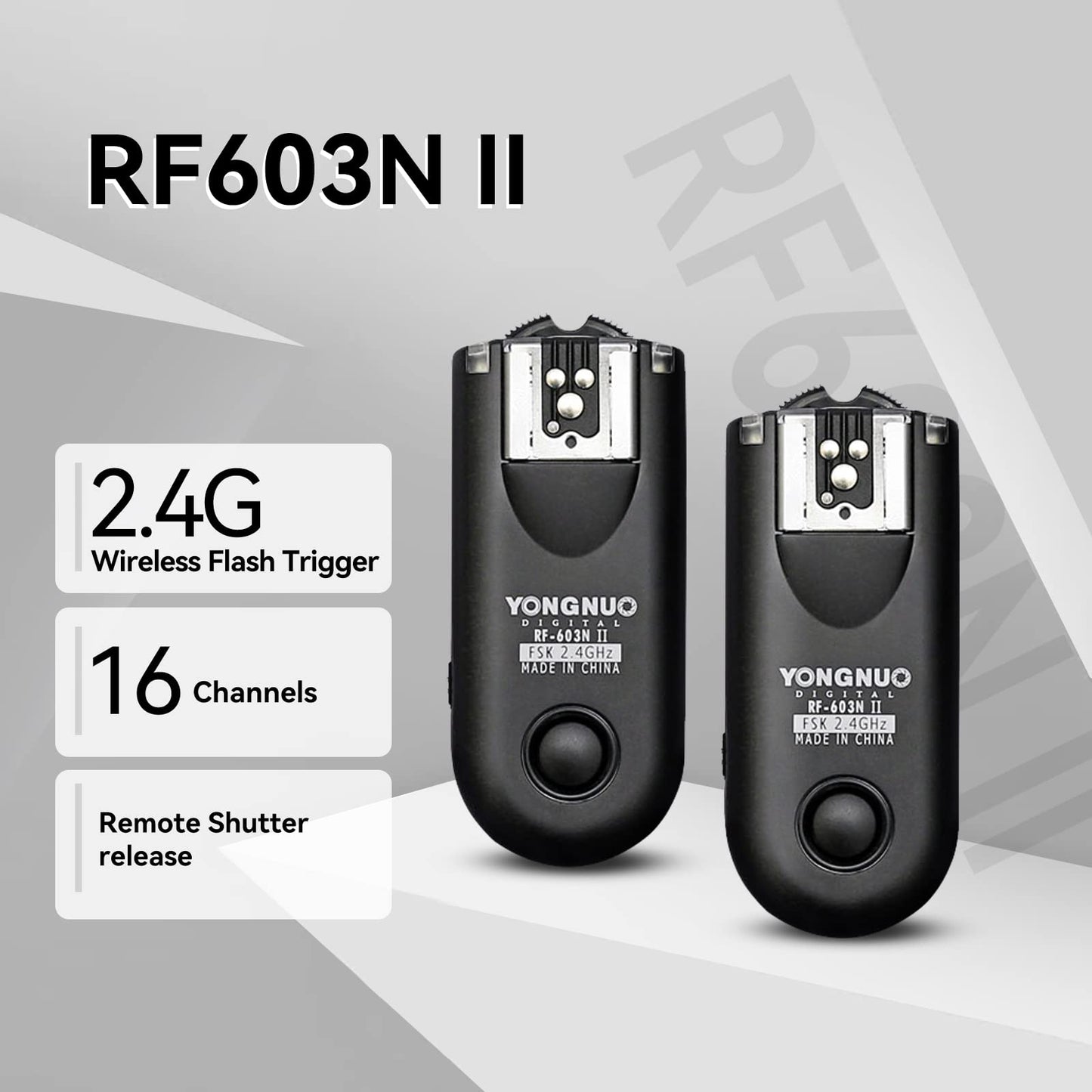 YONGNUO Wireless Shutter Release & Flash Trigger RF-603II N1 for Nikon DSLR D800 / D700 / D300 / D2X / D2H / D200 / D1H / D1X / D3X / D3