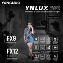 Yongnuo YNLUX100 - Luz de video LED con soporte Bowen y reflector, iluminación LED continua 3200-5600 K bicolor, CRI95+, 12188Lux@1M, control remoto inalámbrico 2.4G para bodas, videos de YouTube
