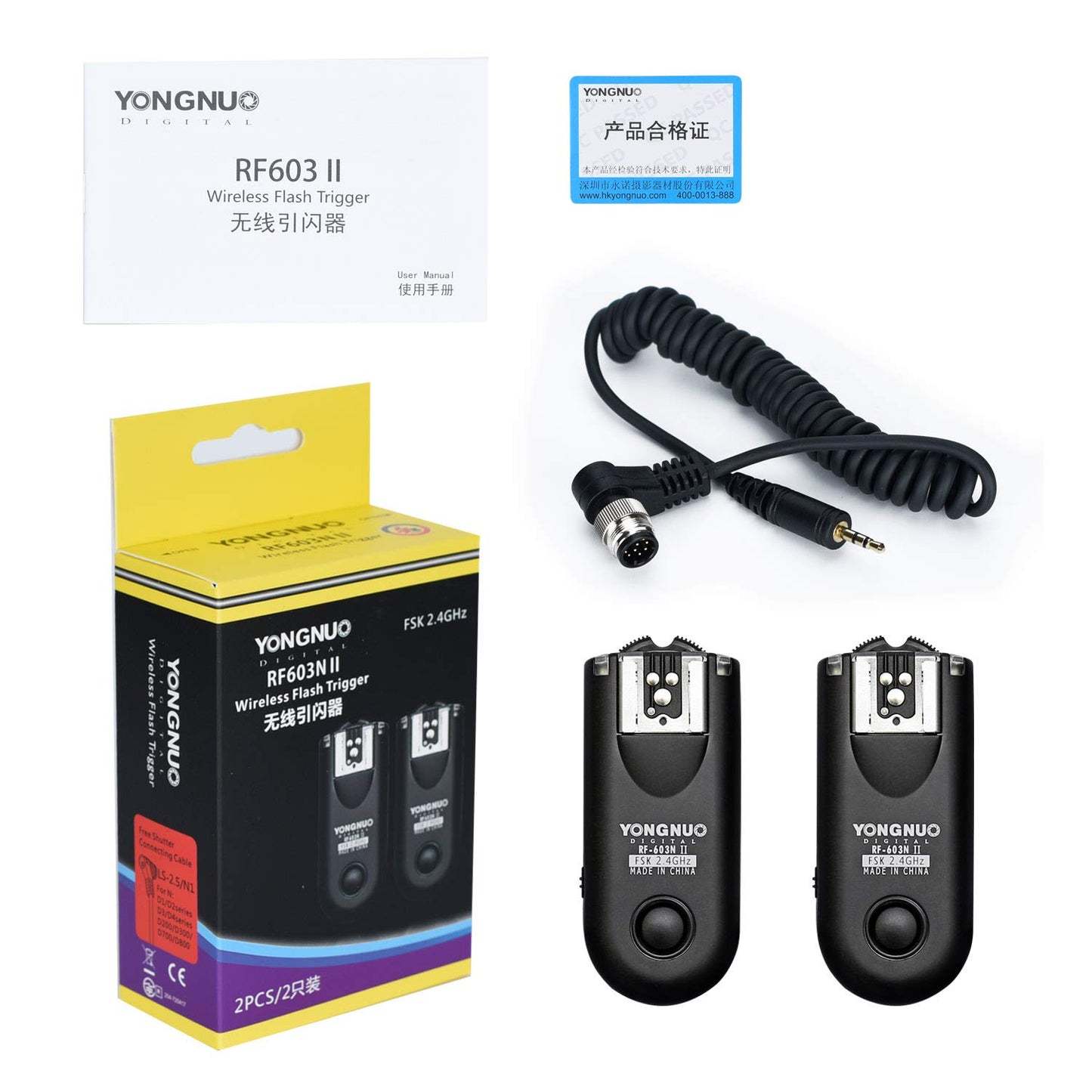 YONGNUO Wireless Shutter Release & Flash Trigger RF-603II N1 for Nikon DSLR D800 / D700 / D300 / D2X / D2H / D200 / D1H / D1X / D3X / D3