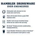 YETI Rambler Vaso de 20 onzas, acero inoxidable, aislado al aspiradora con tapa MagSlider, color azul