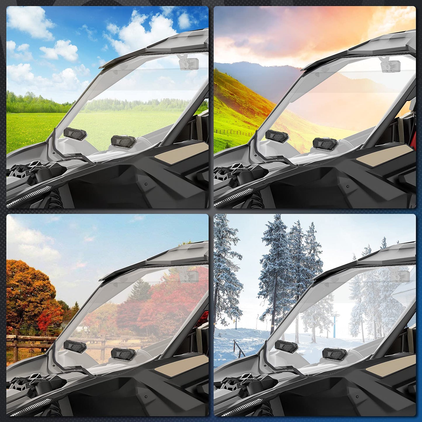 Ventilación para parabrisas UTV, 2 piezas de ventilación para parabrisas KEMIMOTO para UTV, se adapta a parabrisas de policarbonato, compatible con Polaris RZR Ranger General, Can Am Maverick X3, Pioneer/Talon, Kawasaki Teryx Krx Mule, etc