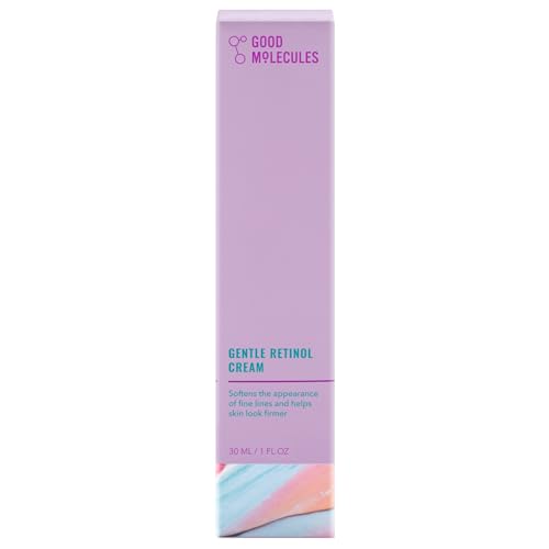 Good Molecules Gentle Retinol Cream 30ml/1oz - Night Cream With Retinol And Bakuchiol - Anti-Aging Skincare For Face Minimize Fine Lines, Wrinkles, Breakouts, Enlarged Pores, Hyperpigmentation