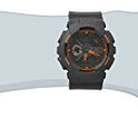 Casio GA-110TS-1A4 G-Shock Reloj Analógico-Digital con Correa de Resina para Hombre, Color Gris/Anaranjado, Tala Única
