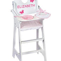 Badger Basket White Doll High Chair with Plate, Bib, and Spoon (Fits American Girl Dolls)