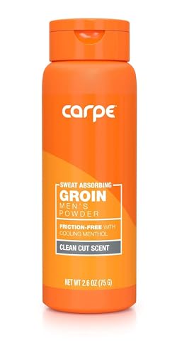 Carpe Polvo absorbente de sudor para la ingle (para hombres) – diseñado para la máxima absorción del sudor – libre de desorden y fricción, para evitar que se roce