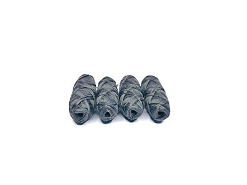 Vegan - Recarga de recambio de fibra dental de carbón de bambú biodegradable | Cera de candelilla natural | 33yds x4 | Aceite esencial de menta | respetuoso con el medio ambiente cero residuos bucales | 4 unidades