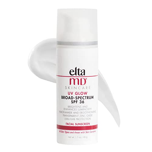 EltaMD UV Glow Moisturizer with SPF Face Sunscreen Broad-Spectrum SPF 36, Non-Greasy, Mineral Face Sunscreen with Zinc Oxide, 1.7 oz