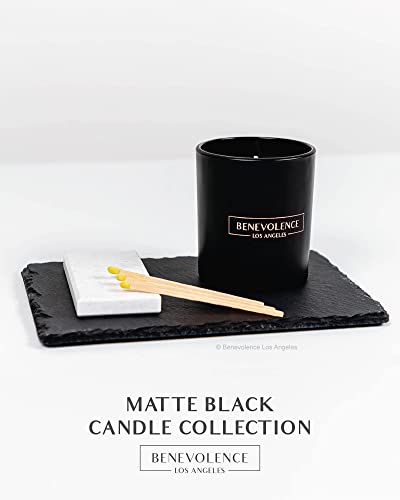Benevolence LA Vela perfumada – Velas de aromaterapia – Velas aromáticas fuertes de cera de soja natural con vidrio negro mate en caja de regalo