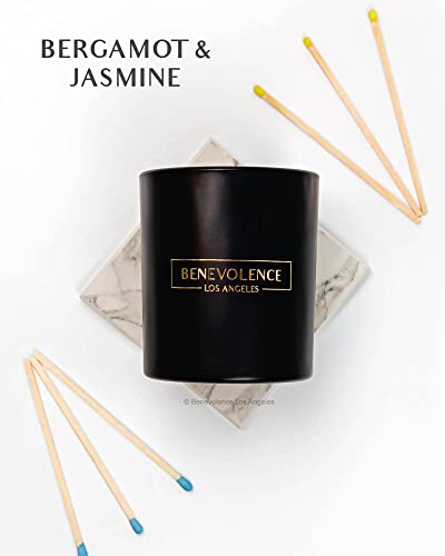 Benevolence LA Vela perfumada – Velas de aromaterapia – Velas aromáticas fuertes de cera de soja natural con vidrio negro mate en caja de regalo