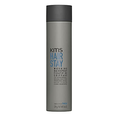 KMS Hair Stay Working Hairspray - 8.4 oz (with Sleek Steel Pin Tail Comb)