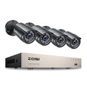 zosi 8-Channel HD-TVI 720P 1080N DVR Cámara de vigilancia de video Seguridad Kit 8 x 1280TVL Cámaras de interior exterior IR resistente a la intemperie 65 pies 20 m de visión nocturna con IR Cut sin disco duro