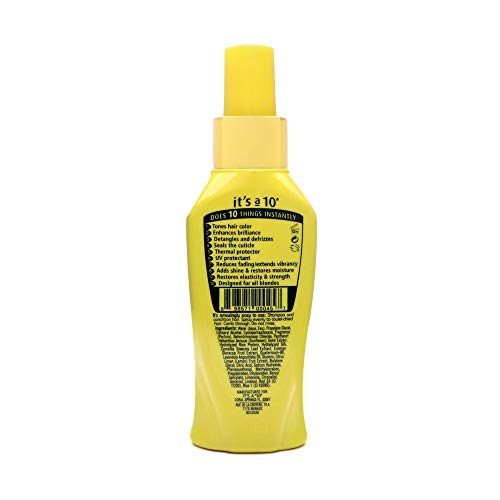 It's A 10 Haircare Miracle - Spray acondicionador sin enjuague para rubias, 4 onzas, 2 unidades