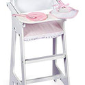 Badger Basket White Doll High Chair with Plate, Bib, and Spoon (Fits American Girl Dolls)