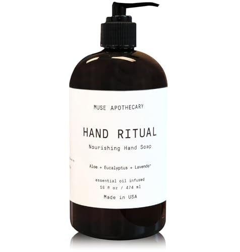 Muse Bath Apothecary Hand Ritual - Jabón de manos aromático y nutritivo, 16 oz, impregnado con aceites esenciales naturales