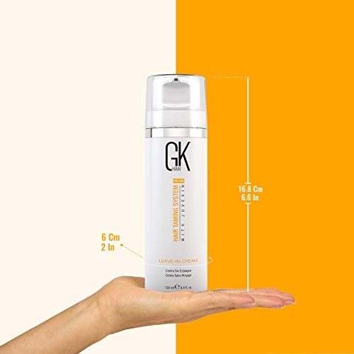 GK HAIR Global Keratin Leave In Conditioner Cream (4.4 Fl Oz/130ml) Acondicionador Desenredante Hidratante Suavizante Hidratante y Control de Frizz Para Cabello Seco Dañado Protección Antes de Nadar - Todo Tipo de Cabello