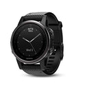 Garmin 010-01988-06 Fenix 5 Plus Zafiro Bisel con Correa de Piel, GPS, color Negro