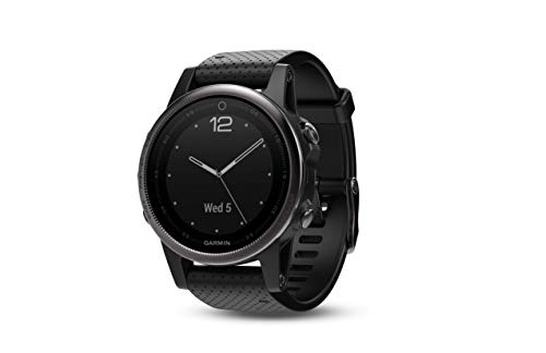 Garmin 010-01988-06 Fenix 5 Plus Zafiro Bisel con Correa de Piel, GPS, color Negro