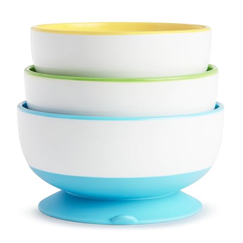 Munchkin Stay Put Plato hondo con ventosa, 3 unidades