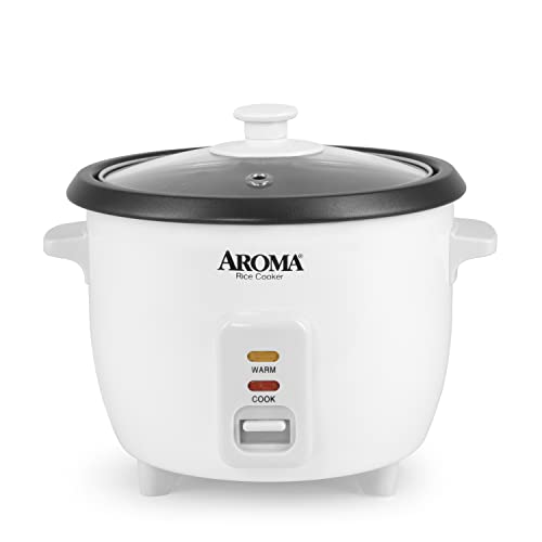 Aroma 6-Cup Pot-Style Rice Cooker, White