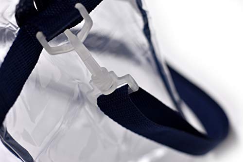 Bolsa transparente aprobada por el estadio, asas, correa para el hombro, cierre de cremallera.