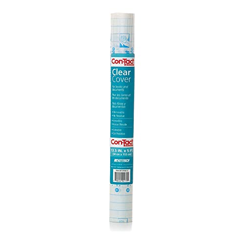 Con-Tact Brand Clear Adhesive Protective Liner to Cover Books and Documents, 13.5-Inches x 5-Feet (Pack of 3)