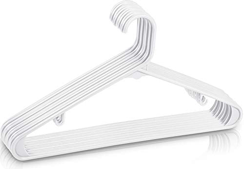 Utopia Home Perchas de plástico Blanco – Durable & Slim – Ideal para organizar armarios – Elegante y Simple Mirada Perchas