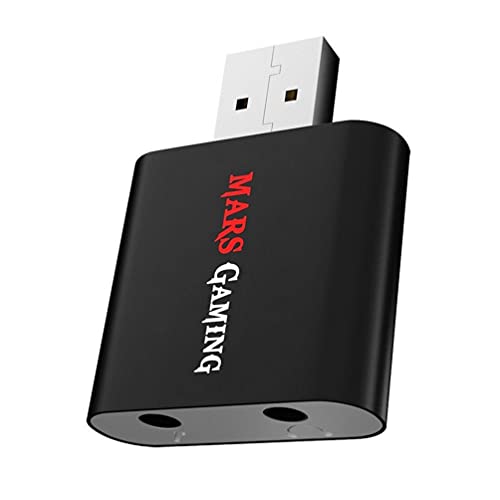 MarsGaming MSC1 - Tarjeta de Sonido USB (Software de Control, Entrada para micrófono, tamaño reducido, chipset de Nueva generación, Sonido 7.1, USB 2.0, 2 x Jack 3.5 mm)