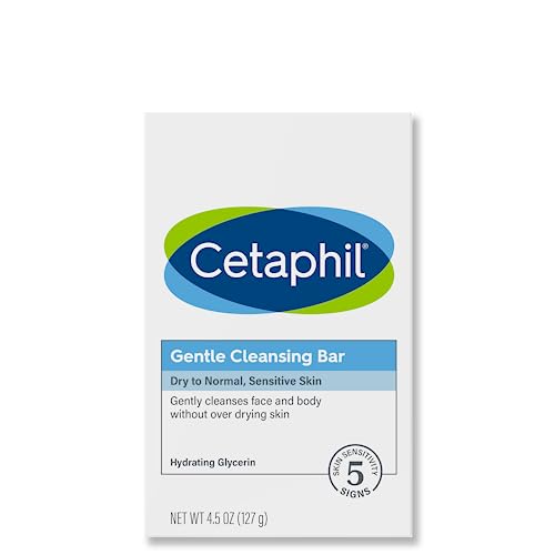 Cetaphil Gentle Cleansing Bar, Hypoallergenic, 4.5 Ounce (Pack of 6)