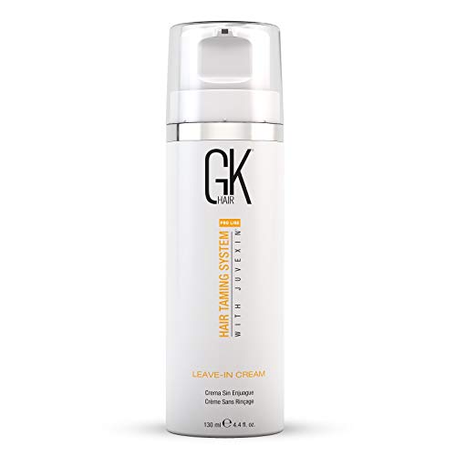 GK HAIR Global Keratin Leave In Conditioner Cream (4.4 Fl Oz/130ml) Acondicionador Desenredante Hidratante Suavizante Hidratante y Control de Frizz Para Cabello Seco Dañado Protección Antes de Nadar - Todo Tipo de Cabello