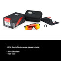 100% Hypercraft Sport Performance - Gafas de sol sin marco de alta calidad, ligeras, para bicicleta de carretera, triatlón, lente intercambiable