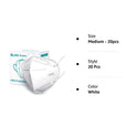 Purism KN95 Face Mask, Disposable Use 20pcs/box, 5-Layer Protective Face Mask, White
