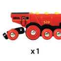 BRIO World 33592 Mighty Red Action Locomotora | Tren de Juguete a Pilas con Efectos de luz y Sonido para niños a Partir de 3 años