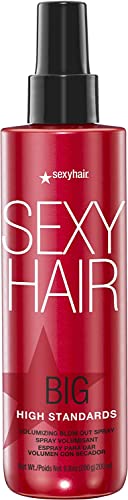 SexyHair Big High Standards Volumizing Blow Out Spray, 6.7 Oz | Up to 40% More Volume | Shine, Smoothness and Manageability | Thermal Protection