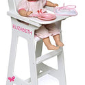 Badger Basket White Doll High Chair with Plate, Bib, and Spoon (Fits American Girl Dolls)