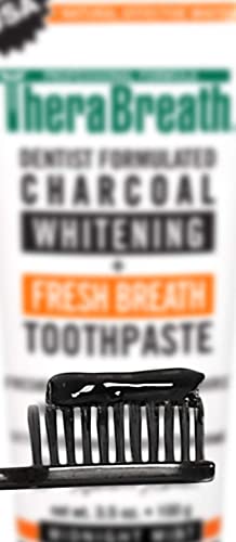 TheraBreath â€" Whitening + Fresh Breath Charcoal Toothpaste â€" Made in the USA â€" Whitens Teeth â€" Stops Bad Breath â€" No Artificial Flavors or Detergents â€" Midnight Mint Flavor â€" 4-oz. Tubes â€" Two-Pack