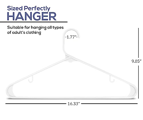 Utopia Home Perchas de plástico Blanco – Durable & Slim – Ideal para organizar armarios – Elegante y Simple Mirada Perchas