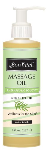 Bon Vital Therapeutic Touch Massage Oil, 8 oz. Jar with Pump