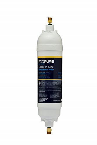 EPINL30 - Filtro de refrigerador en línea (5 años, ajuste universal, incluye compresión de 1/4 de pulgada y accesorios de conexión a presión, diseñado para durar)